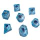 Poly Dice 7-Set Cube Liquid Core Molten Blue ICU