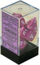 Opaque Polyhedral Light Purple/white 7-Die Set