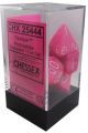 Opaque Polyhedral Pink/white 7-Die Set