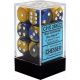 Gemini® 16mm d6 Blue-Gold/white Dice Block™ (12 dice)