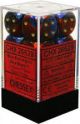 Gemini® 16mm d6 Blue-Red/gold Dice Block™ (12 dice)