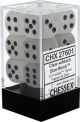 Frosted™ 16mm d6 Clear/black Dice Block™ (12 dice)