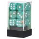 Marble 16mm d6 Oxi-Copper™/white Dice Block™ (12 dice)