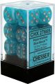 Cirrus® 16mm d6 Aqua/silver Dice Block™ (12 dice)