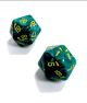 Vortex Malachite/yellow Countup & Countdown d20