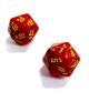 Vortex Red/yellow Countup & Countdown d20