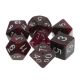 Glitter Dark Purple with White Polyhedral 7 Dice Set