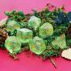 Iridescent Green Glitter with Gold Polyhedral 7 Dice Set