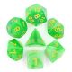 Milky Green with Gold Polyhedral 7 Dice Set