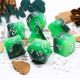 Gradient Green with Silver Polyhedral 7 Dice Set