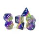 Layer Neon Sunrise with White Polyhedral 7 Dice Set