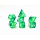 Green Transluscent Layer with White Polyhedral 7 Dice Set