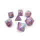 Marble Blue/Purple/White with Gold Polyhedral 7 Dice Set