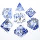 Transparent Blue Nebula Polyhedral 7 Dice Set