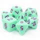 Opaque Mint Rose Polyhedral 7 Dice Set