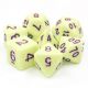 Opaque Eggshell Rose Polyhedral 7 Dice Set