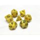 Pearl Brass with Black Polyhedral 7 Dice Set