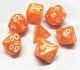 Pearl Orange with White Polyhedral 7 Dice Set