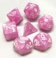 Pearl Pink with White Polyhedral 7 Dice Set