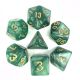 Pearl Emerald with Gold Polyhedral 7 Dice Set