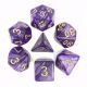 Pearl Purple with Gold Polyhedral 7 Dice Set