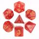 Pearl Red with Gold Polyhedral 7 Dice Set