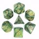 Pearl Grass Green with Gold Polyhedral 7 Dice Set