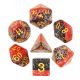 Vampire Particle Black/Red/Clear with Gold Polyhedral 7 Dice Set