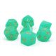 Translucent Glitter Green with Gold Polyhedral 7 Dice Set