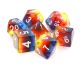 Transparent Burning Cloud with White Polyhedral 7 Dice Set