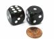 Loaded d6 Pair of Dice Black Wooden Weighted to roll Lots of 7s