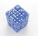 12mm Square Opaque Blue with White d6 Dice Set (36)