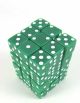 12mm Square Opaque Green with White d6 Dice Set (36)