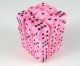 12mm d6 Swirl Round Corner Pink with Black Pips Dice (36)