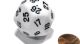d30 Die White with Black Numbers