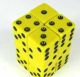 16mm Square Opaque Yellow with Black Pips (12)