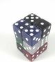 16mm d6 Transparent Square Dice Glitter Assorted with White Pips (12)