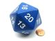 55MM JUMBO D20 OPAQUE BLUE WITH WHITE NUMBERS COUNTDOWN DIE