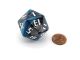 34mm d20 Pearlized Blue Black Die