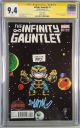 INFINITY GAUNTLET #1 (2015) CGC 9.4 SKOTTIE YOUNG SIGNED BABY VARIANT THANOS