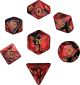 7pc MINI POLY RED & BLACK GOLD