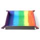 Velvet Folding Dice Tray with Leather Backing: 10' x 10' Watercolor Rainbow