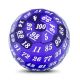 100 sided d100 Purple Die with White Numbers Metal