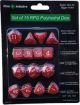 Marble Red & White Polyhedral Dice Set (15)