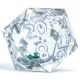 Snow Globe 22mm Sharp Edge D20 Silver Ink, Silver Glitter, Silver Green Red Flak