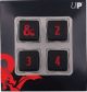 Dungeons and Dragons d6 Heavy Metal Dice Set Black with Red (4)