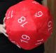 Jumbo D20 Novelty Dice Plush - Red with White