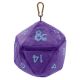 Dice Bag D20 Novelty Dice Plush - Purple with Blue