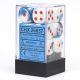 Gemini® 16mm d6 Astral Blue-White/red Dice Block™ (12 dice)