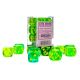 Gemini: 16mm d6 Translucent Green-Teal/yellow Dice Block (12 dice)